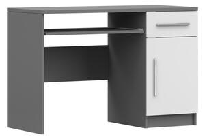 Idzczak Meble Písací stôl OMEGA 110 cm sivý/biely