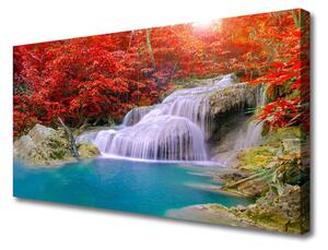 Obraz Canvas Jesenné vodopád les 100x50 cm