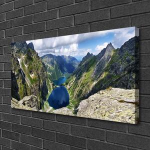 Obraz Canvas Hory údolie jazerá vrcholy 100x50 cm