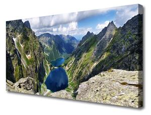 Obraz Canvas Hory údolie jazerá vrcholy 100x50 cm