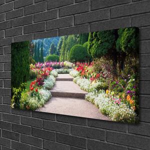 Obraz Canvas Park kvety schody záhrada 100x50 cm