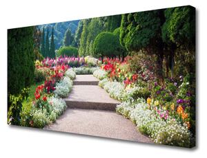Obraz Canvas Park kvety schody záhrada 100x50 cm