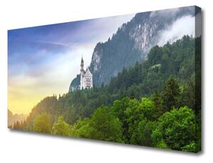 Obraz Canvas Zámok v horách les príroda 100x50 cm