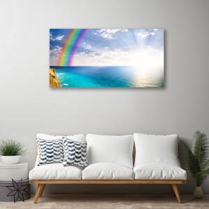 Obraz Canvas Dúha u more krajina 100x50 cm