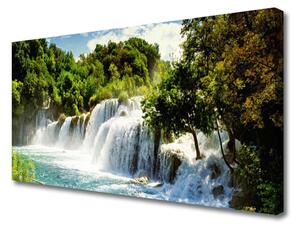 Obraz Canvas Vodopád príroda les 125x50 cm