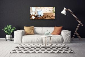 Obraz Canvas Hrnček káva zrnká kuchyňa 100x50 cm