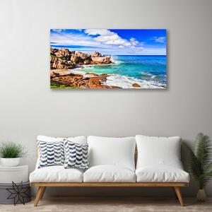 Obraz Canvas Pláž skaly more krajina 100x50 cm