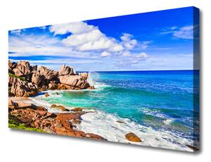 Obraz Canvas Pláž skaly more krajina 125x50 cm