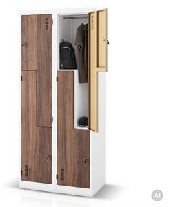 Šatníková skriňa typu L biela, orech, 800x1850x450 mm: JULIA Eco Design