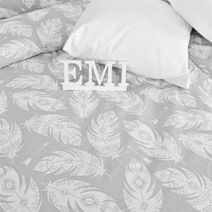 Obliečky bavlnené Linyi sivé EMI: Francúzsky set1 200x220 + 2x (70x90)