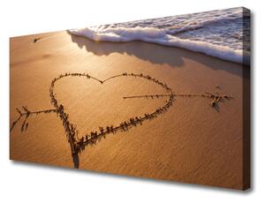Obraz na plátne Pláž srdce more umenie 100x50 cm