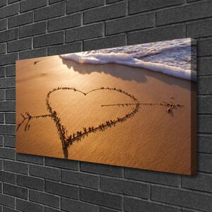 Obraz na plátne Pláž srdce more umenie 100x50 cm