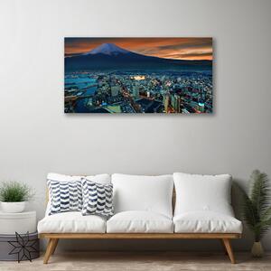 Obraz na plátne Mesto hora dmy 100x50 cm