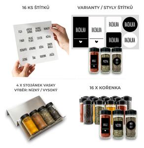 Orion Sada 16ks koreničiek BLACK 80ml + 4ks organizér na koreničky VASKY NEREZ + sada 16ks štítkov