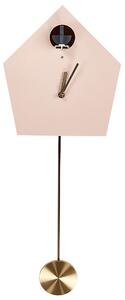 Nástenné kukučkové hodiny ružové MDF syntetický materiál 24 x 63 cm dizajn bez čísel s kyvadlom pre deti moderný štýl detská izba obývačka