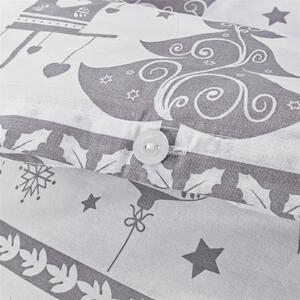 Vianočné bavlnené obliečky Eleonora sivé EMI: Štandardný set jednolôžko obsahuje 1x 140x200 + 1x 70x90