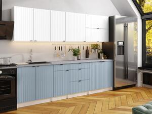 Kuchynská linka PEREA 260cm Biela + denim