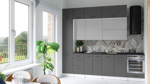 Kuchynská linka DAFNI 280cm Popol + grafit