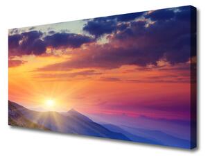 Obraz Canvas Slnko hory príroda 125x50 cm
