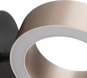 Brilliant LED nástenné svetlo Axion, čierna/hnedá, výška 20 cm, stmievateľné., Hnedá / hrdzavá, Obývacia izba / jedáleň, kov, Moderný