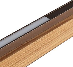 Brilliant LED závesné svietidlo Arviso, dub, dĺžka 127 cm, stmievateľné, Svetlé drevo, Obývacia izba / jedáleň, Drevo, Moderný