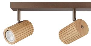 Brilliant Stropné svietidlo Lakewood, drevo, dĺžka 78 cm, 4-pl., Svetlé drevo, Obývacia izba / jedáleň, Drevo, Moderný