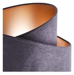 Závesné svietidlo Mediolan, 1x šedé/zlaté textilné tienidlo