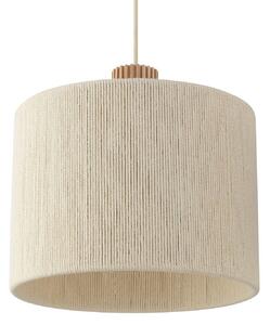 Brilliant Závesné svietidlo Arlo, béžové, textilné, dĺžka 120 cm, 3-pl., Krémová / jantárovo žltá, Obývacia izba / jedáleň, Textil / látka / hodváb, Moderný