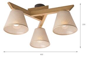 Brilagi - LED Prisadený luster ANTHONY 3xE14/40W/230V dub/béžová