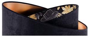 Závesné svietidlo Mediolan, 1x čierne/zlaté/kvetinové textilné tienidlo