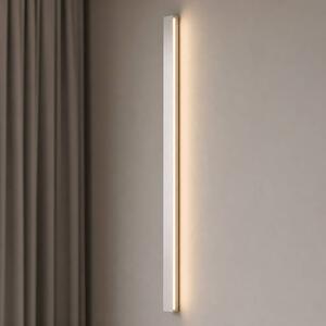 Lucande LED nástenné svetlo Kinsley, 90 cm, niklová, stmievateľné,, Hliník / sivá / zinok, Obývacia izba / jedáleň, kov, Moderný, Nástenné svietidlo