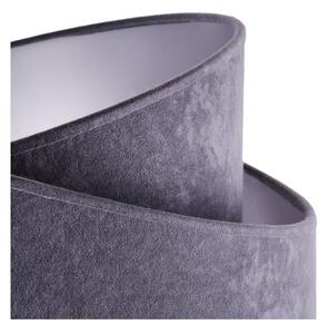 Závesné svietidlo Mediolan, 1x šedé/strieborné textilné tienidlo