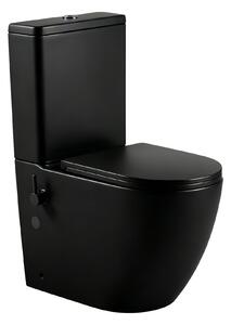 Erga Siena, WC kombi misa 620x365x820 mm, Rimless + funkcia bidetu + toaletné sedadlo, čierna matná, ERG-V03-SIENA-RIM-BID-BK