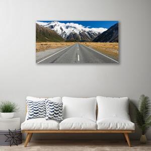 Obraz na plátne Cesta hory sneh krajina 100x50 cm