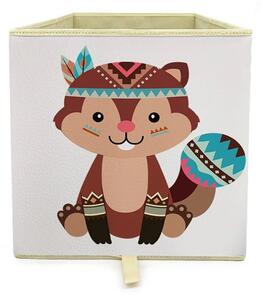Látkový box na hračky veverička indián 33x33x33 cm