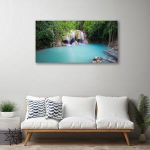 Obraz na plátne Vodopád les jazero príroda 100x50 cm