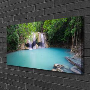 Obraz na plátne Vodopád les jazero príroda 100x50 cm
