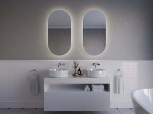 Oválne zrkadlo do kúpeľne s LED osvetlením A1 50x100