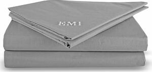 Plachta posteľná sivá pevná EMI: Pevná plachta 140x220
