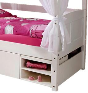 Detská posteľ s nebesami Lino Mini Záves Ružovo-Biely