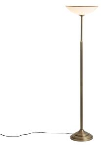 Klasická stojaca lampa bronzová s opálovým sklom - Katarina