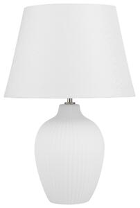 Stolná lampa biela keramická 52 cm látková tieniacej váza v tvare kábla s vypínačom v retro štýle