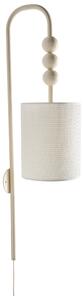 Nástenná lampa béžová železo s bielym tienidlom mid-century modern štýl obývačka spálňa