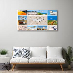 Obraz Canvas Oceán pláž čajky krajina 100x50 cm