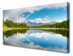 Obraz Canvas Les jazero hory príroda 100x50 cm