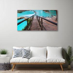 Obraz Canvas Schody jazero architektúra 100x50 cm