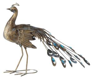 BOLTZE Záhradná kovová figúrka Pavo, 47x64 cm, hnedá