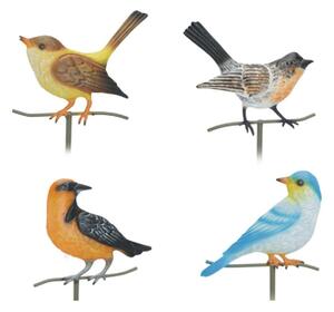 ProGarden Zapichovacia záhradná dekorácia Birds, sada 4ks, 45 cm, kov, viacfarebná