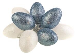 Ecolamp LED svetelná reťaz Eggs1, 1,6 m, sivá/biela