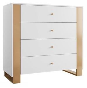 Mirjan24 Komoda Nalker 4SZ, Farby: biela 5903211436314